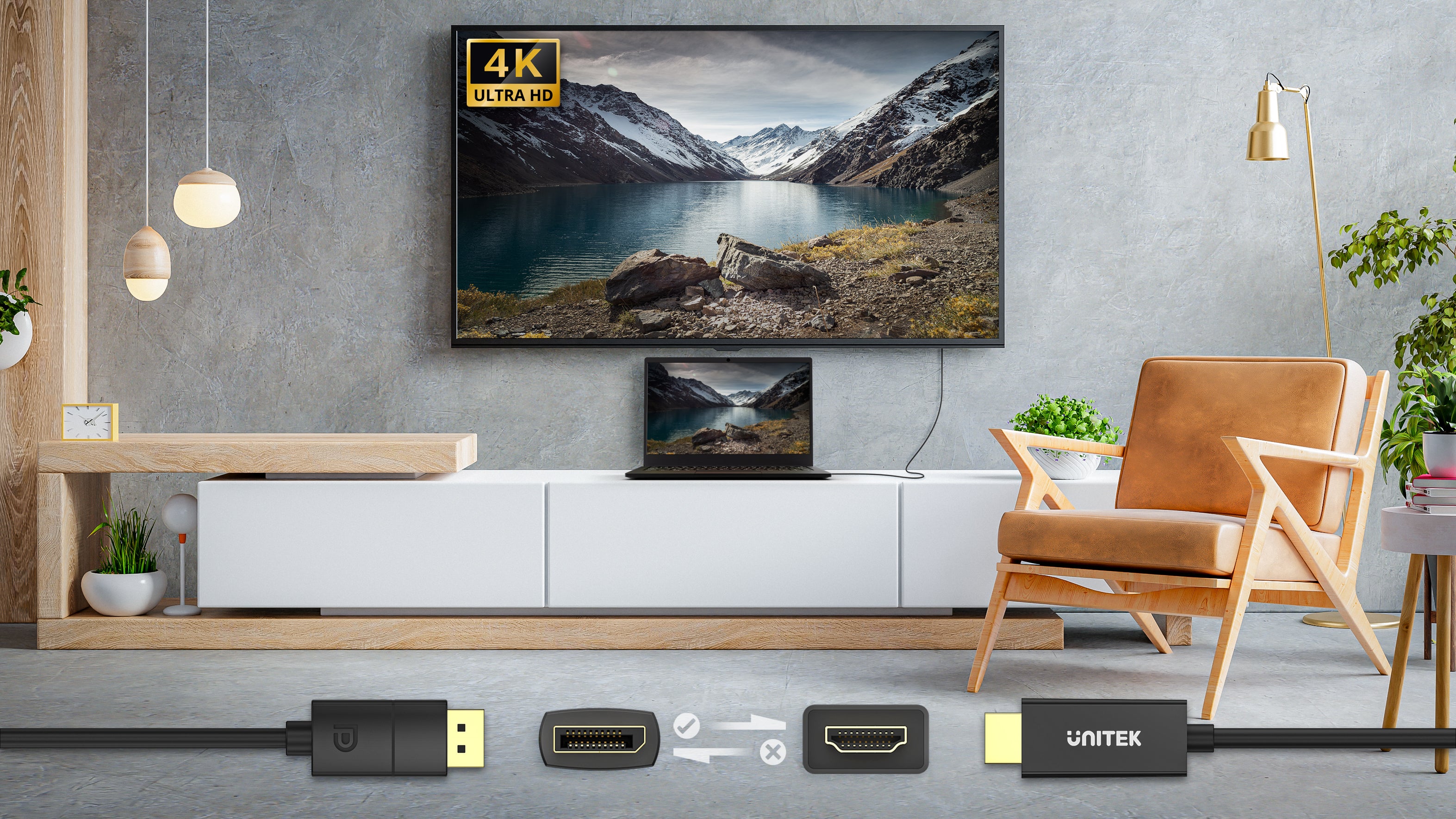 DP 1.2 - HDMI 4K ケーブル 1.8M