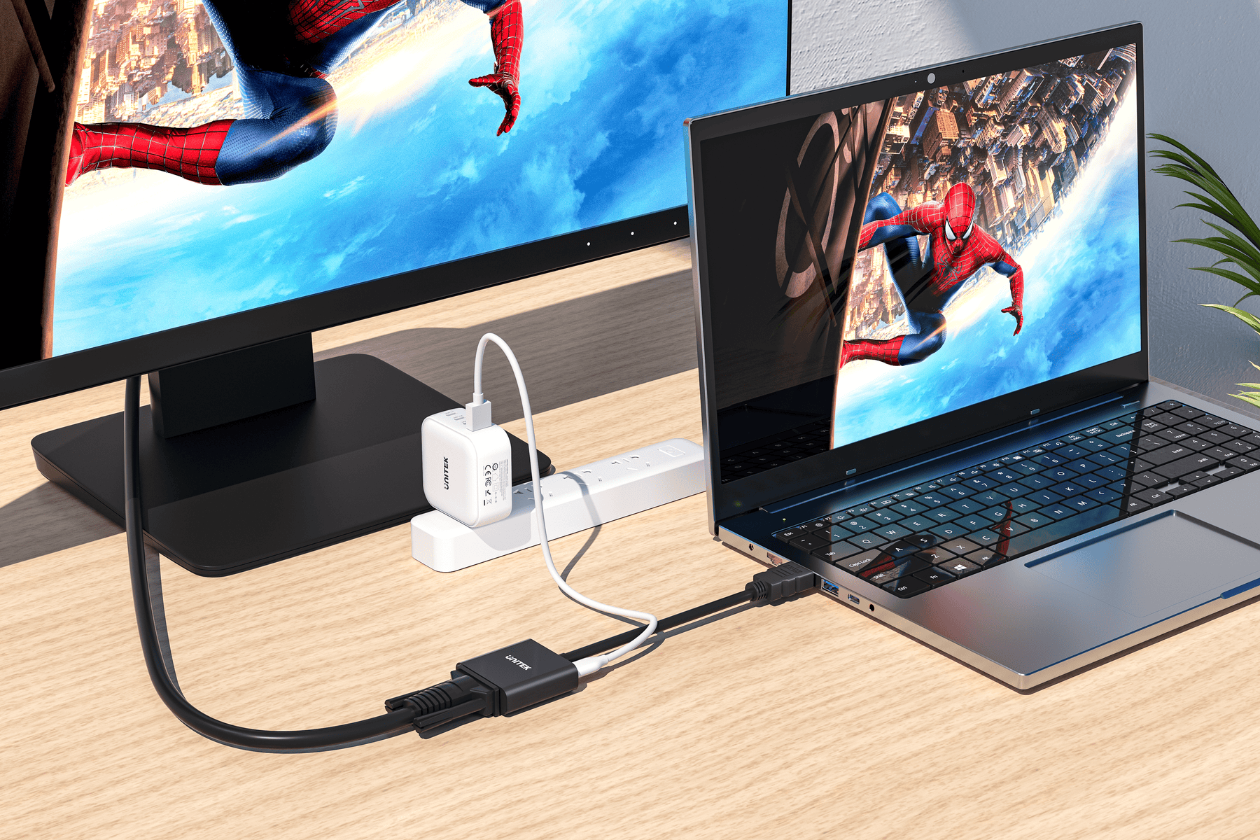 HDMI to VGA Adapter with 3.5mm for Stereo Audio
