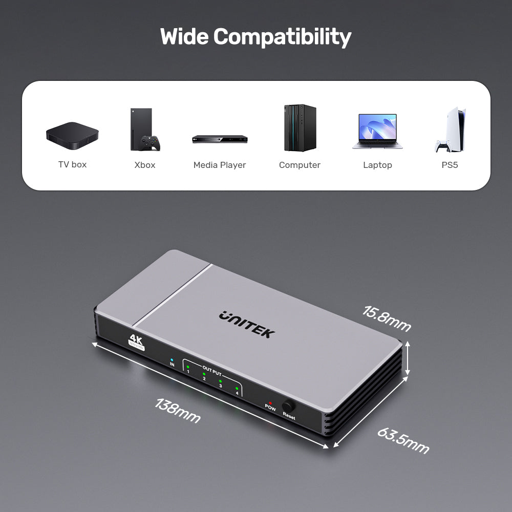 4K HDMI Splitter 1-in-4-out