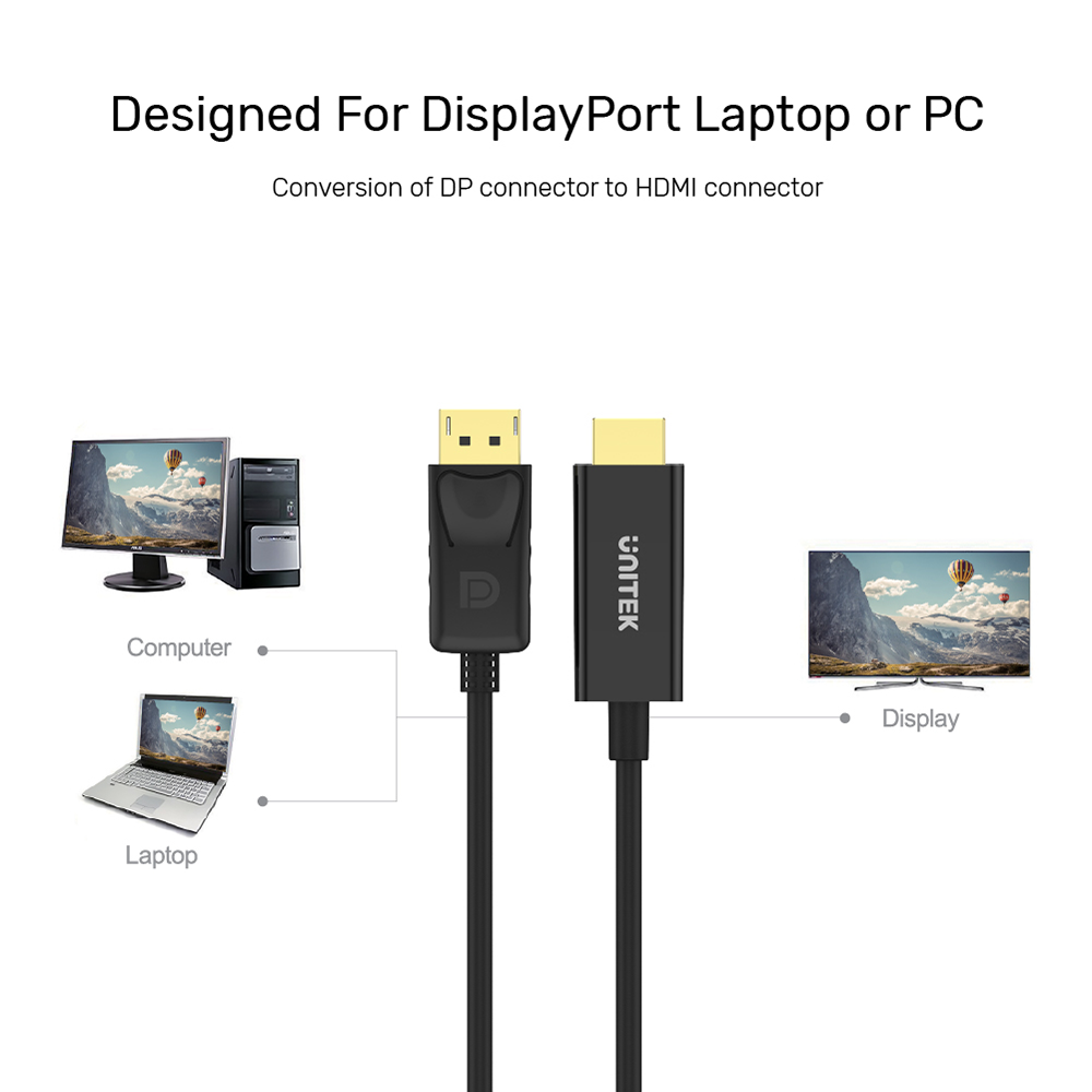 DisplayPort to HDMI 1080P Full HD Cable