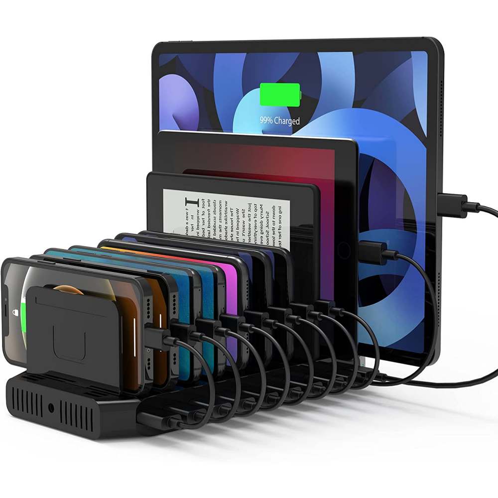 Unitek Fast Charging Station with Quick Charge 3.0, Multi USB Charger Station for Multiple Devices, iPhone, iPad, Tablet, Kindle-Black(UL Certified)