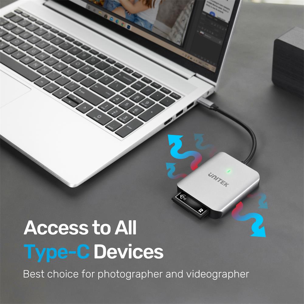 Aluminum 3 in 1 USB C to CFast/Micro SD/SD 4.0 Card Reader