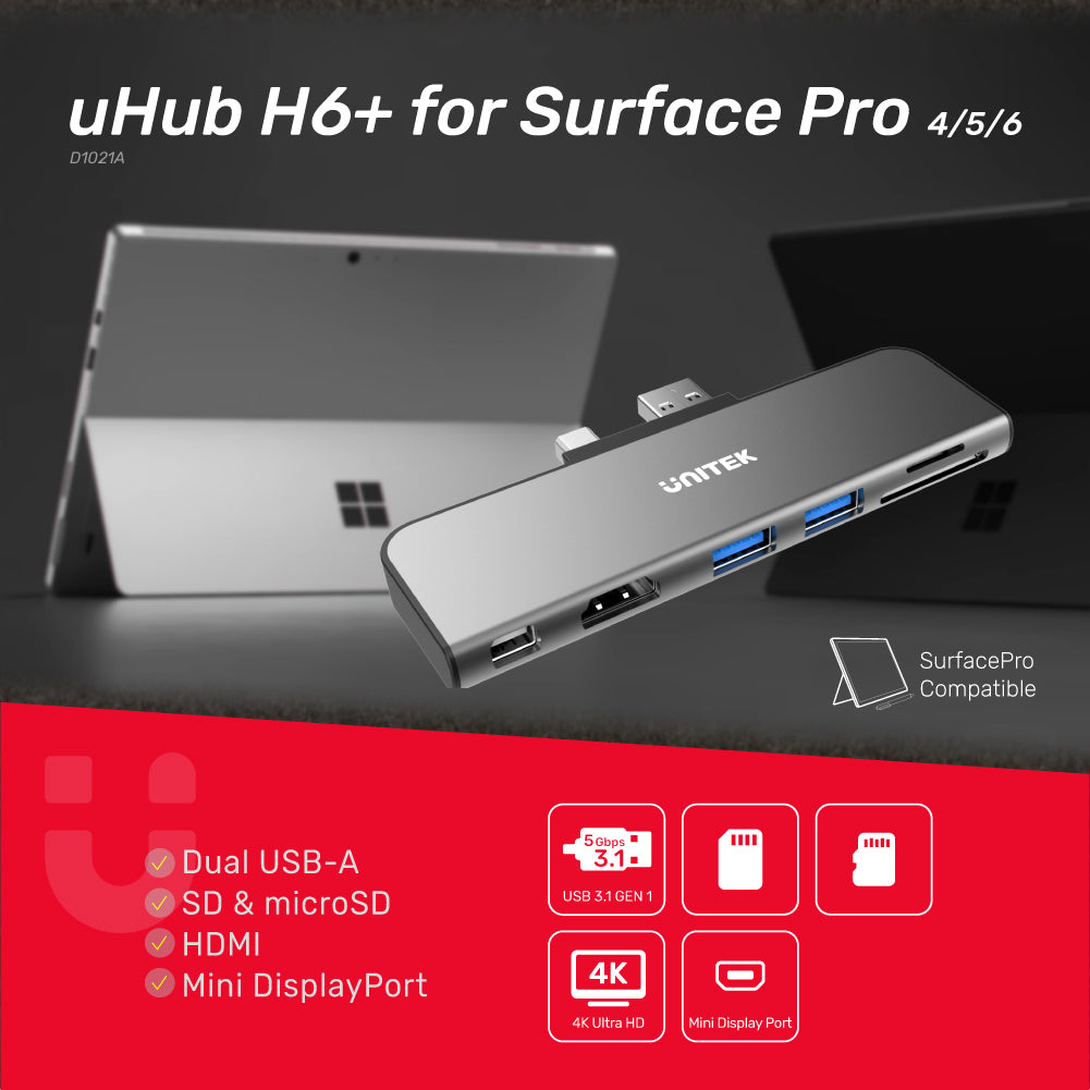 uHUB H6+ for Surface Pro