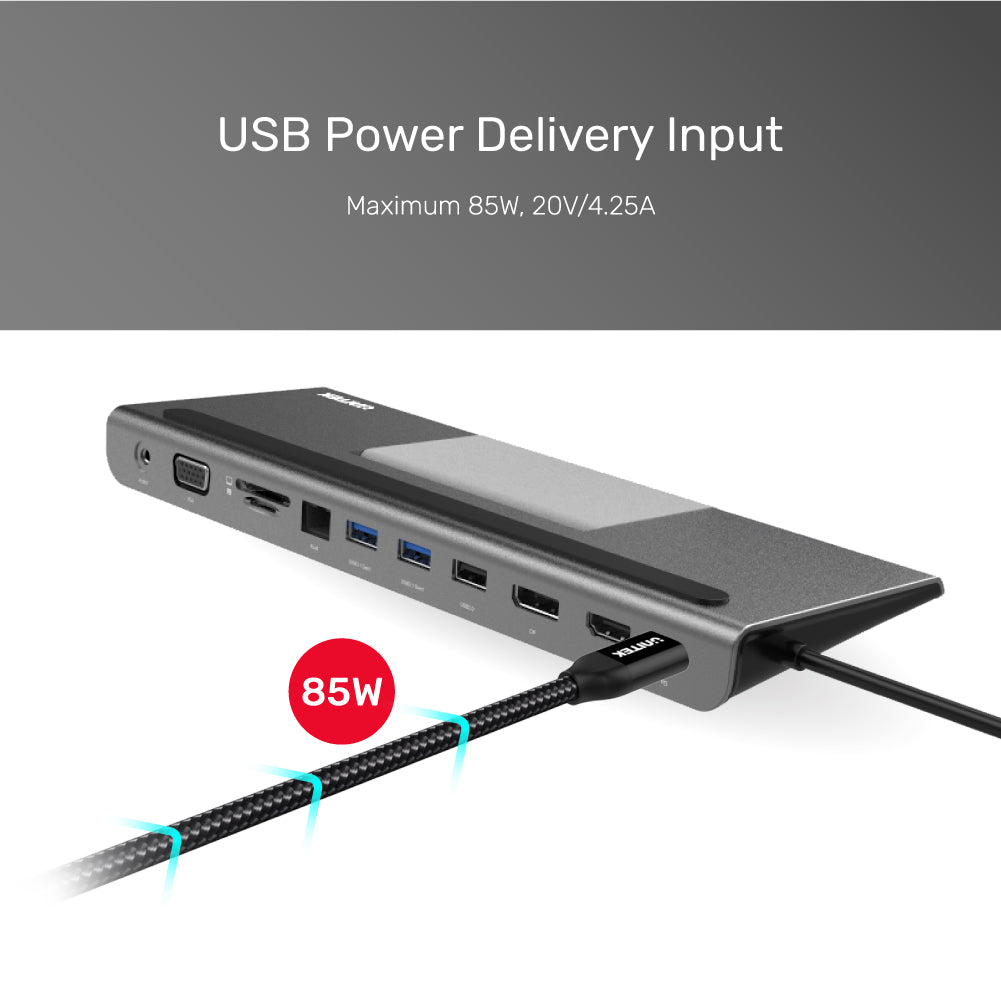 uHUB 11+ USB C 5Gbps Docking Station With Triple Display, PD 85W & Multi-function