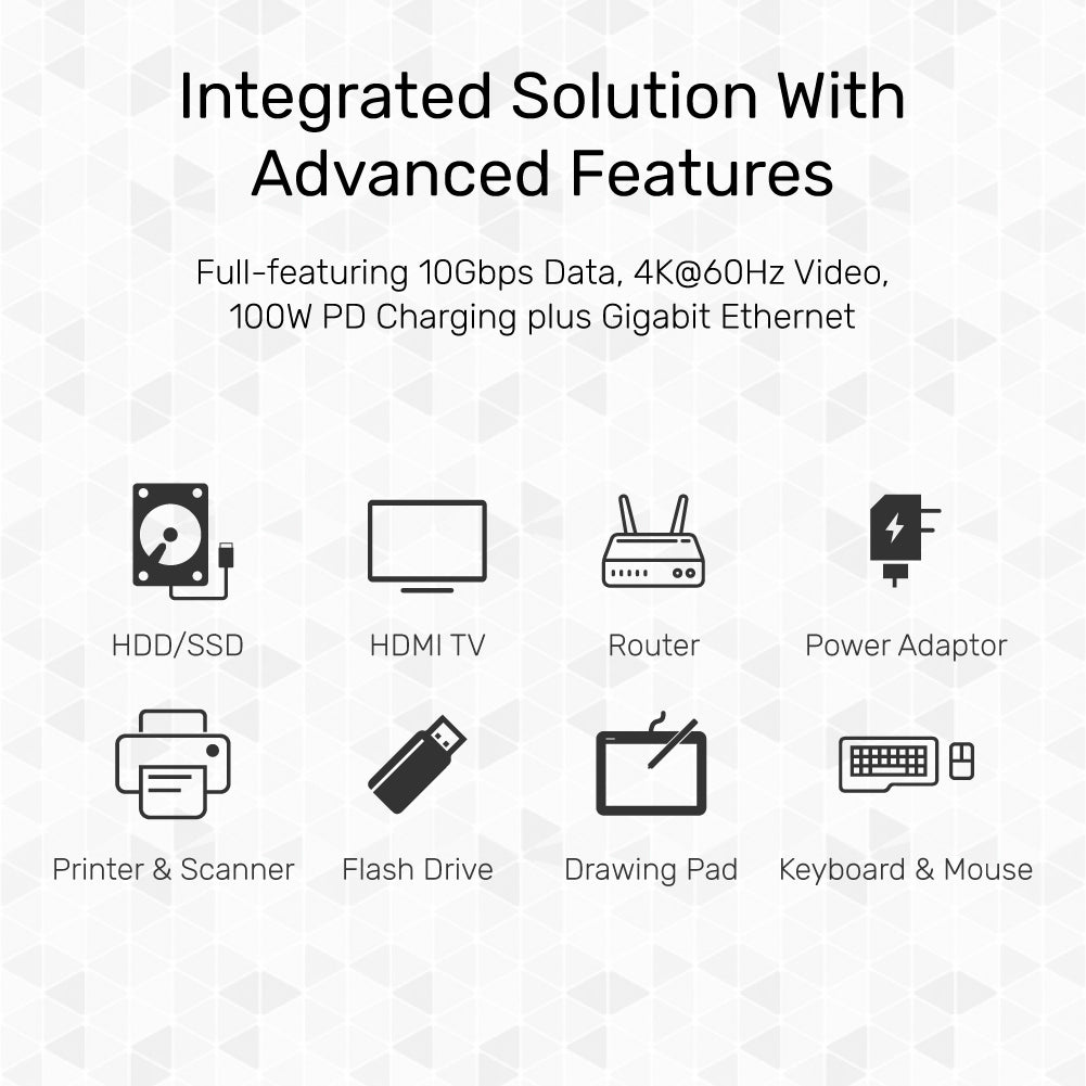 uHUB P5+ 5-in-1 USB-C Ethernet Hub with HDMI and 100W Power Delivery
