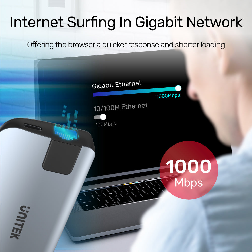 uHUB P5+ 5-in-1 USB-C Ethernet Hub with HDMI and 100W Power Delivery