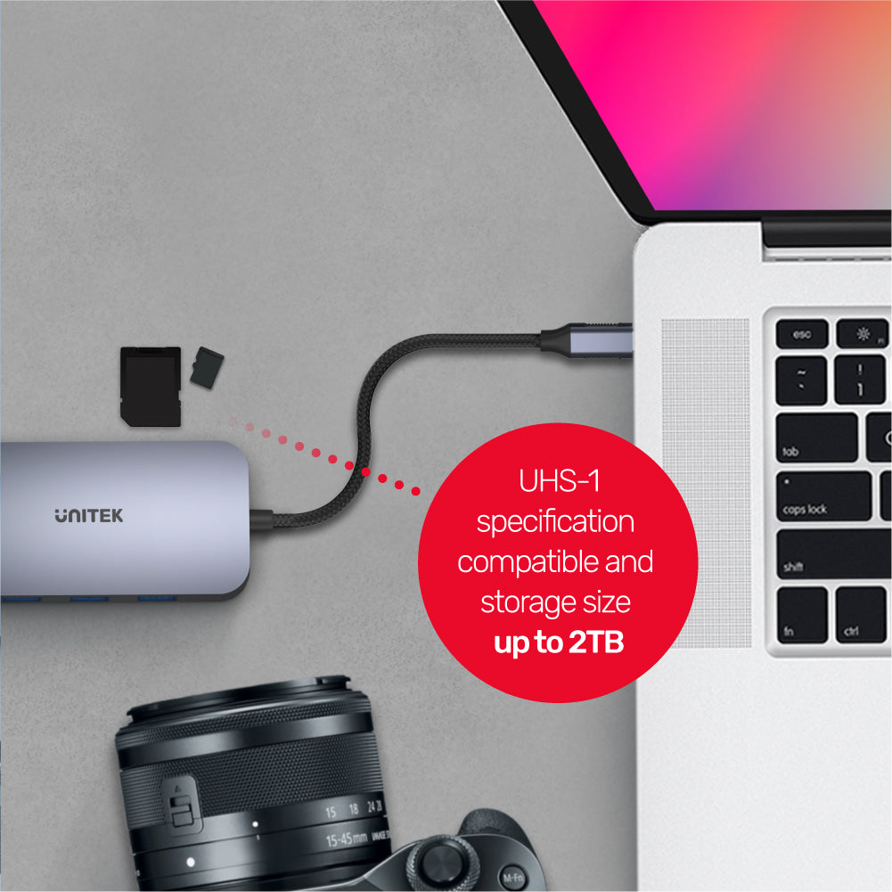 uHUB N9+ 9-in-1 USB-C 이더넷 허브(HDMI, 100W Power Delivery 및 듀얼 카드 리더기 포함)