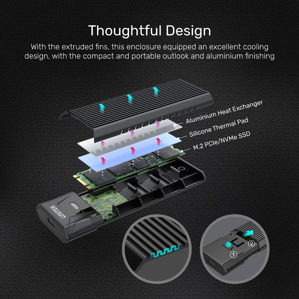 SolidForce PCIe NVMe M.2 SSD 10Gbps Enclosure Lite