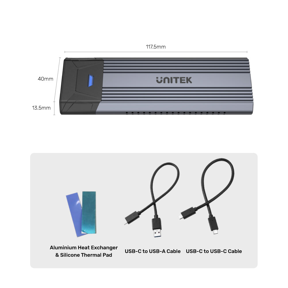 SolidForce USB-C to NVMe/SATA M.2 SSD 10Gbps Enclosure Lite