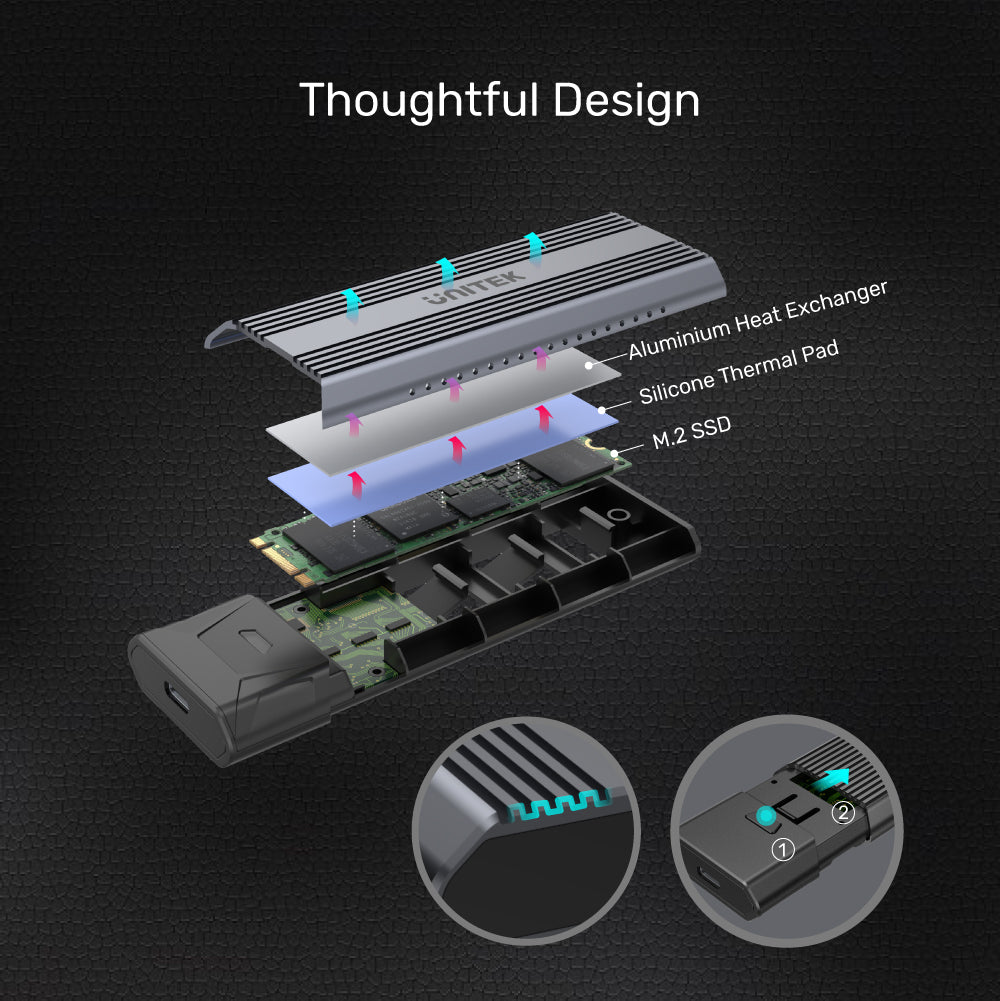 SolidForce USB-C to NVMe/SATA M.2 SSD 10Gbps Enclosure Lite