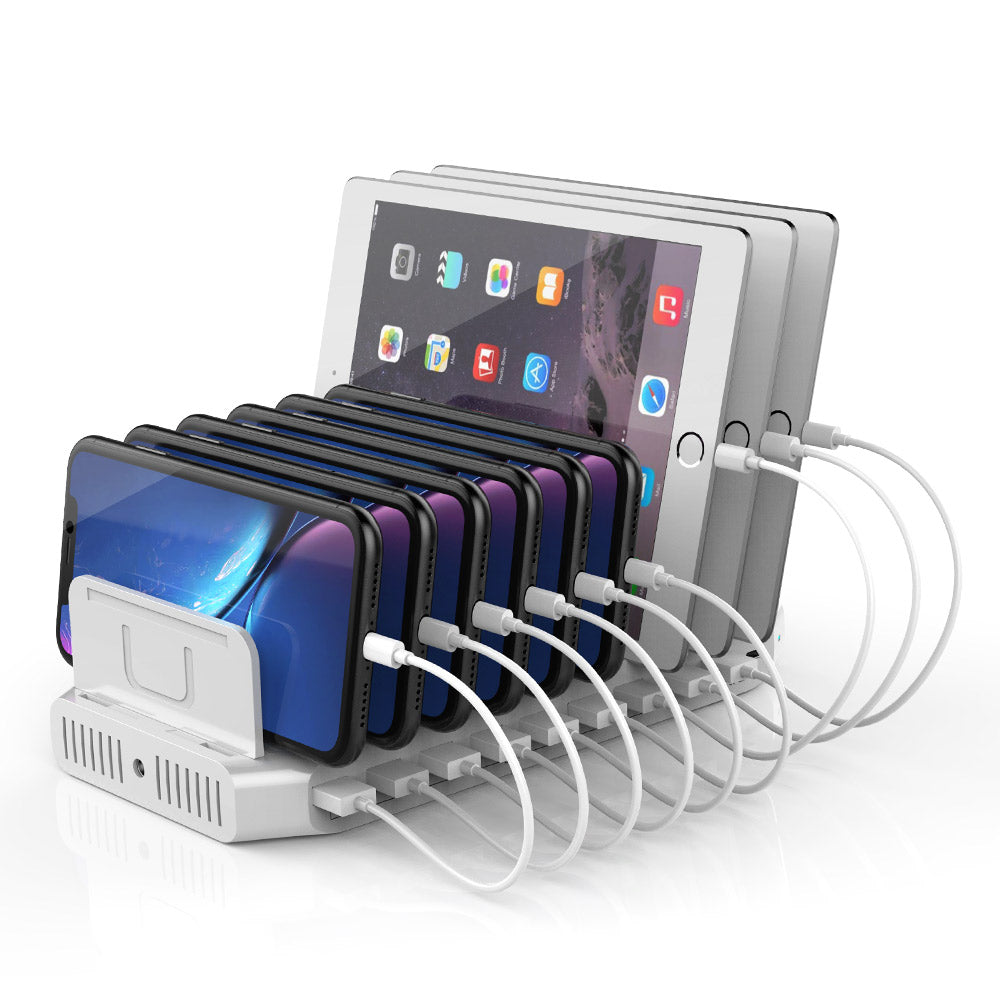 Unitek USB C Charging Station, 120W 10 Port Type C Charging Organizer for  Multiple Devices, iPhone, Smartphones, Tablets, Supports 10 iPads Charging