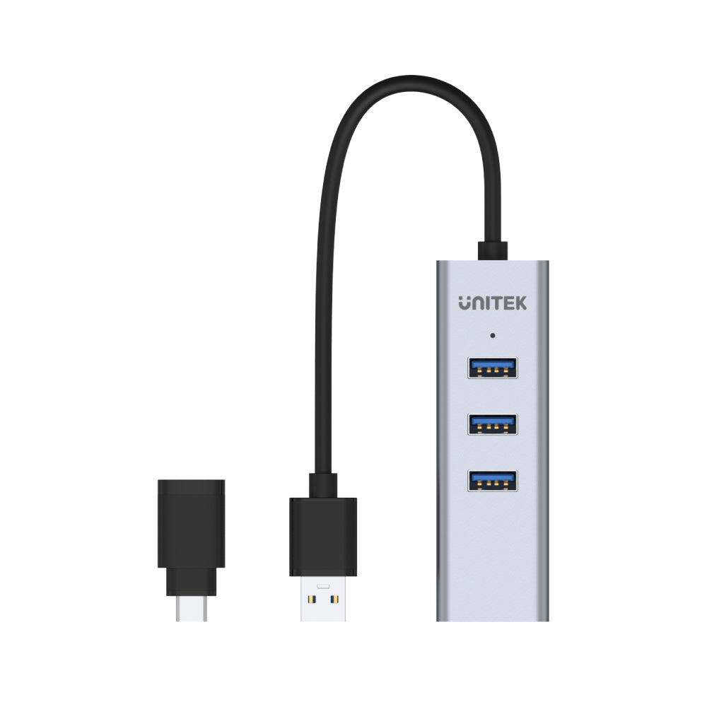 4-in-1 USB 3.0 Ethernet Hub with USB-C Adapter