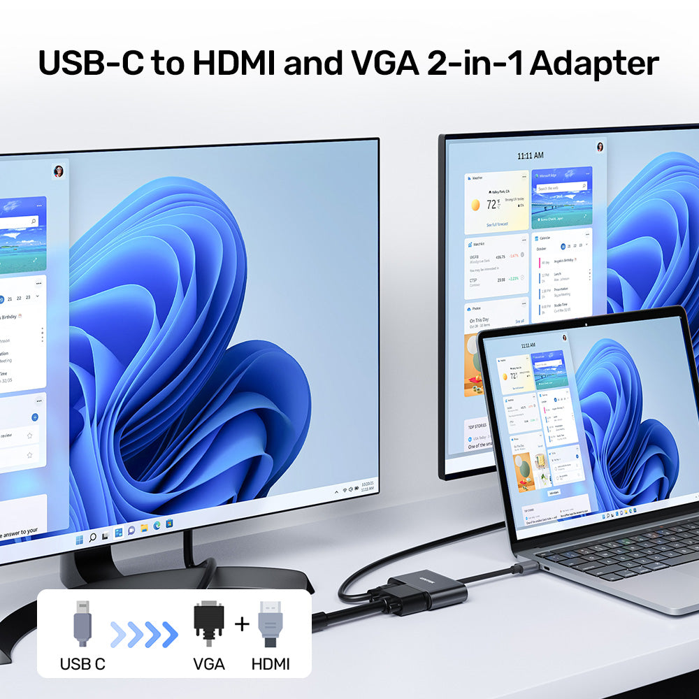 USB-C to HDMI and VGA Adapter