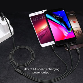 3-in-1 USB-A to USB-C / Micro USB / Lightning Multi Charging Cable