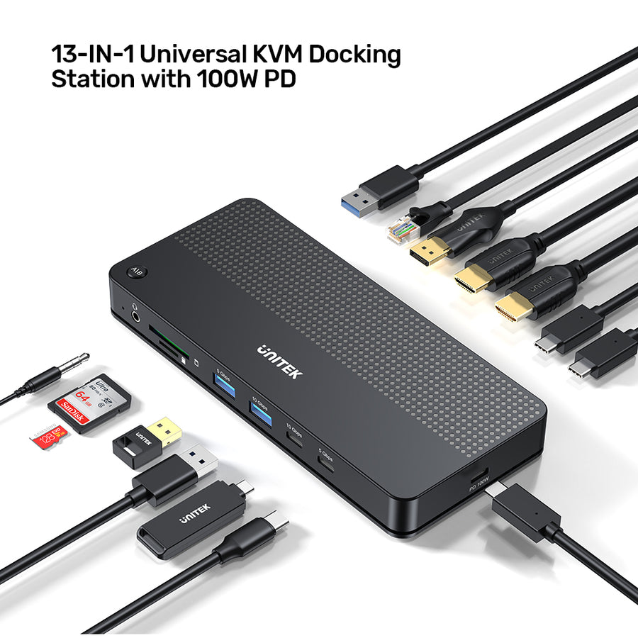 Universal Dual 4K KVM Docking Station UNITEK universal-dual-4k-kvm-docking-station-unitek