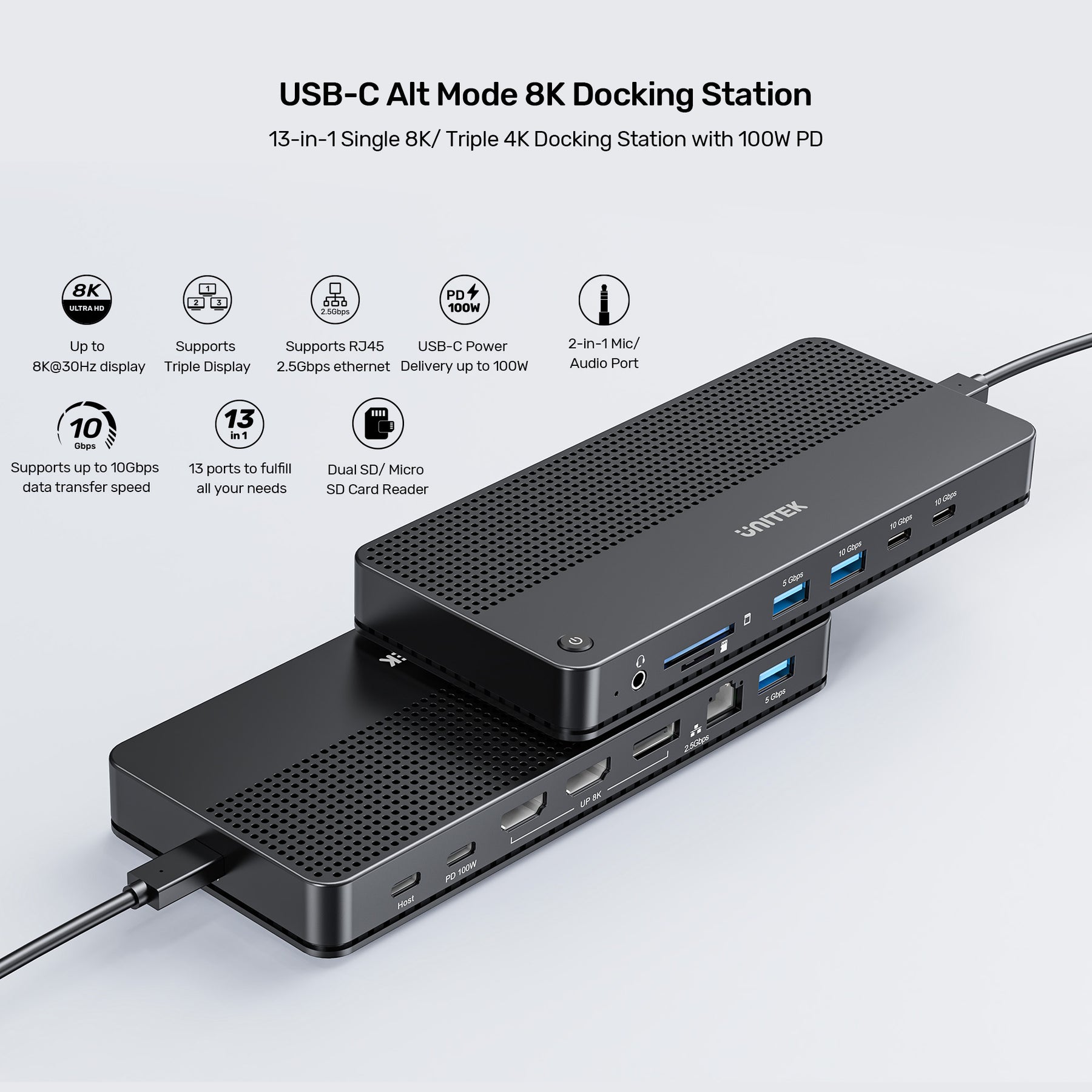 USB-C 8K Docking Station with 100W PD