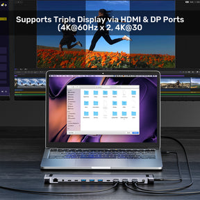 uHUB15+ USB-C Triple 4K KVM Docking Station