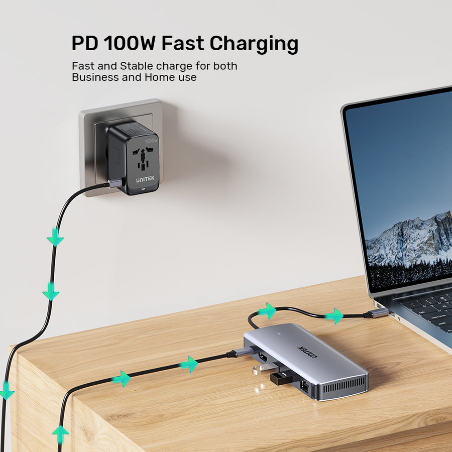 Hub M 6-in-1 USB-C Hub with M.2 SSD Enclosure | UNITEK