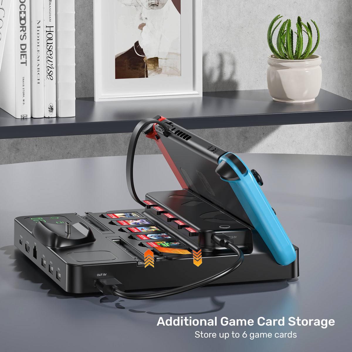 Game Card Reader Switch Charging Station with Game Card Reader