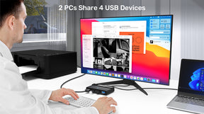 USB 3.0 Switch Selector 2 Computers Share 4 USB 3.0 Ports KVM Switcher