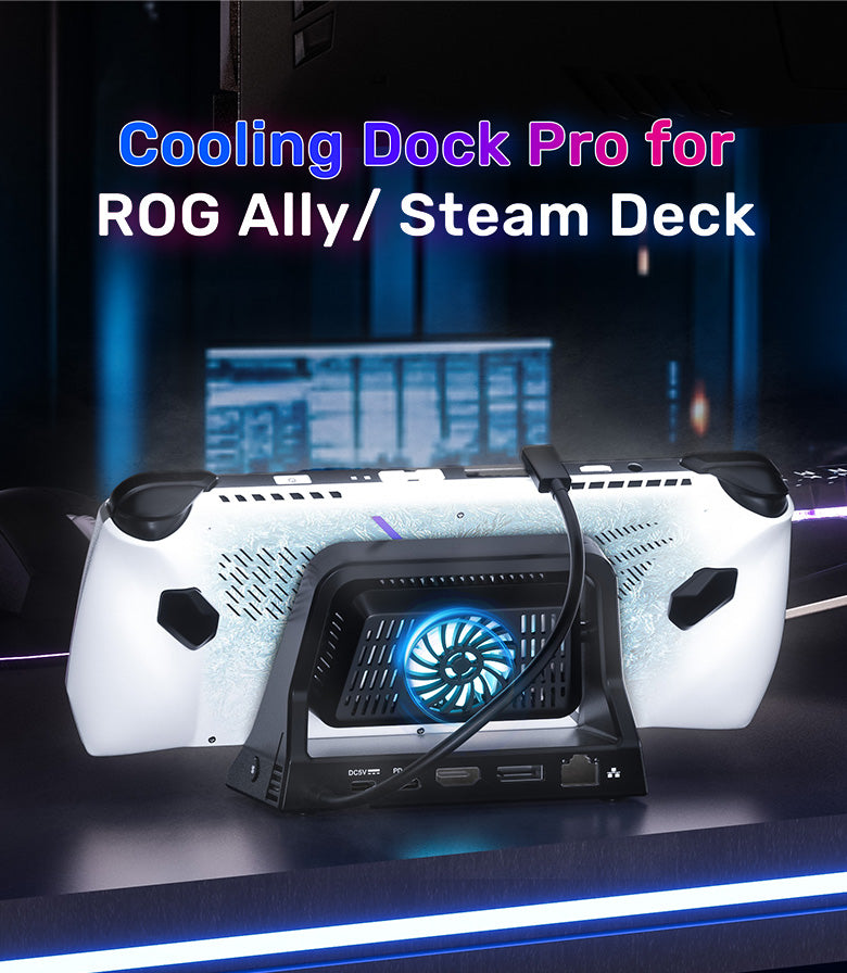 ROG Ally Docking Station 3 Monitors with 2 Steam Deck Fan,11 in 1 Triple  Monitor Docking Station for Asus Rog Ally Dock Nintendo Switch Docking