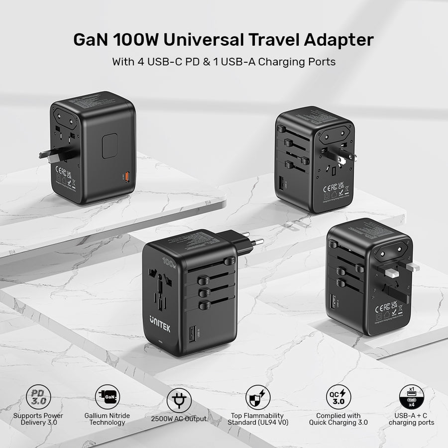 Universal Driver Adapter GaN 100W Universal Travel Adapter