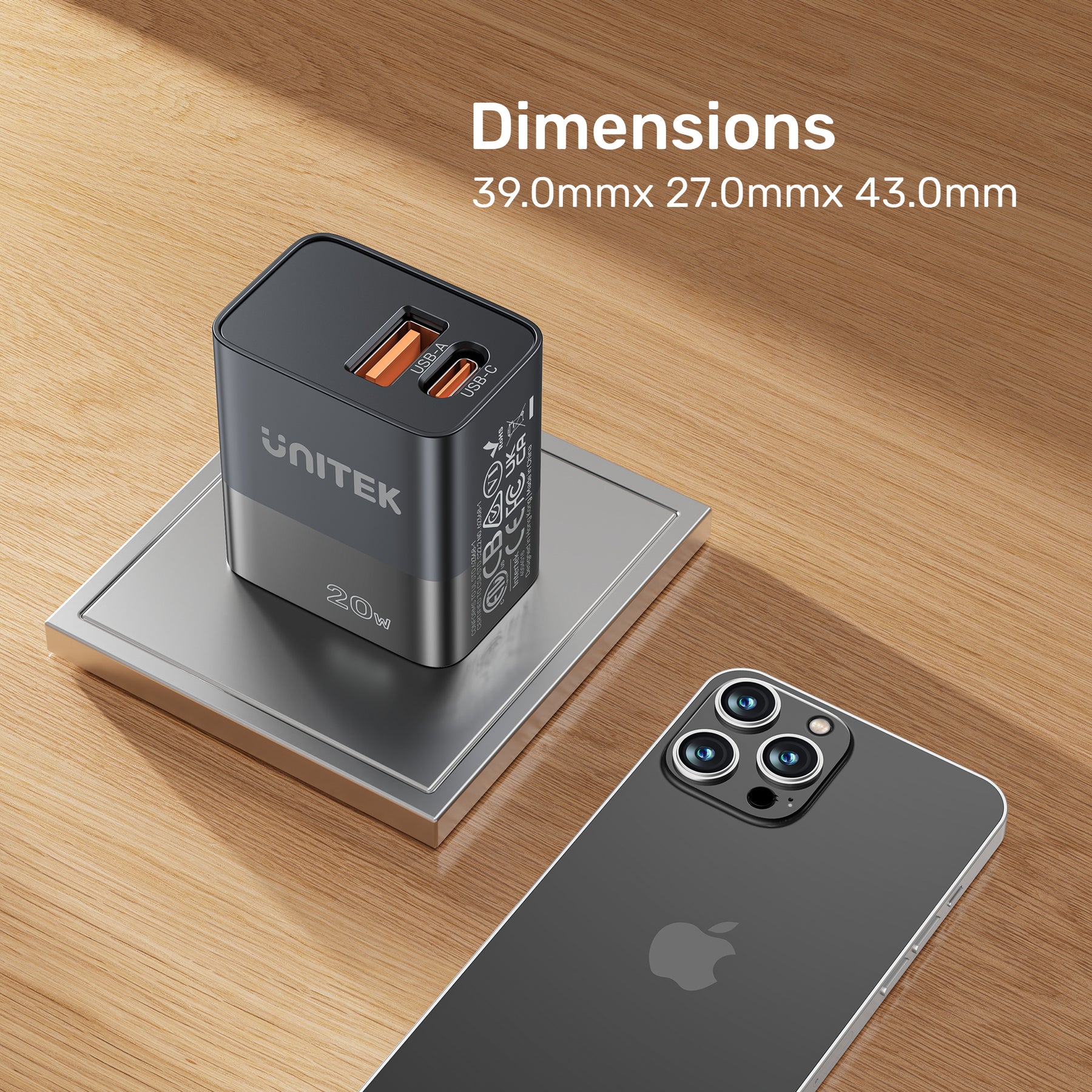 20W Wall Charger-מידות המטען