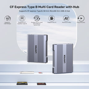 CF Express Type B Multi Card Reader with Hub