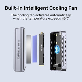 SolidForce Reefer TurboCool USB4 40Gbps M.2 SSD Enclosure with Cooling Fan