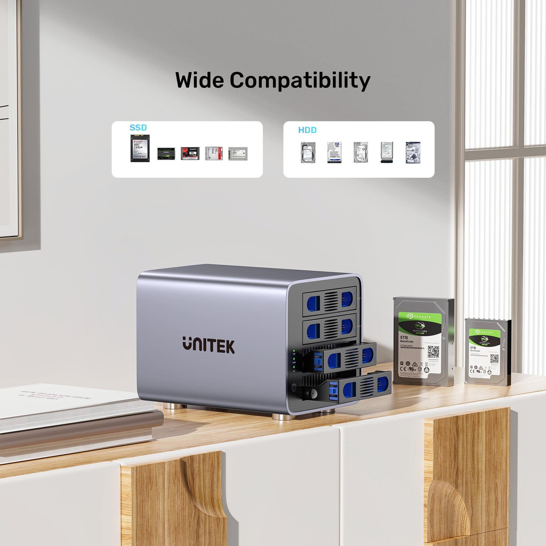4 Bay RAID External Hard Drive Enclosure