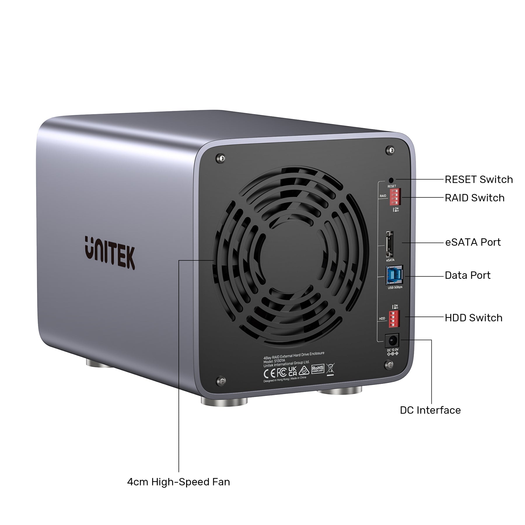 4 Bay RAID External Hard Drive Enclosure