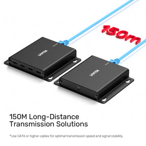 150M USB Extender Over Ethernet with 4-Port Hub