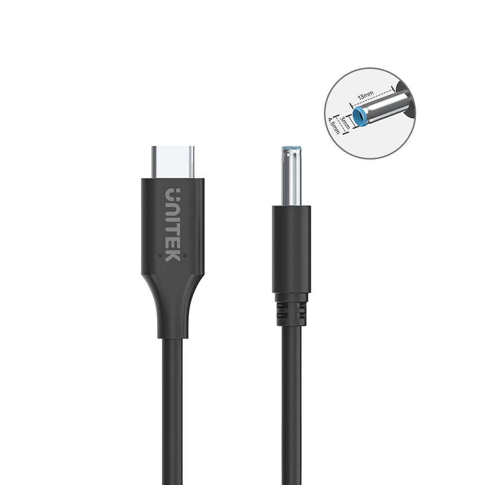 65W USB C to DC Charging Cable DC Jack 4.5 x 3.0 mm for HP Laptops
