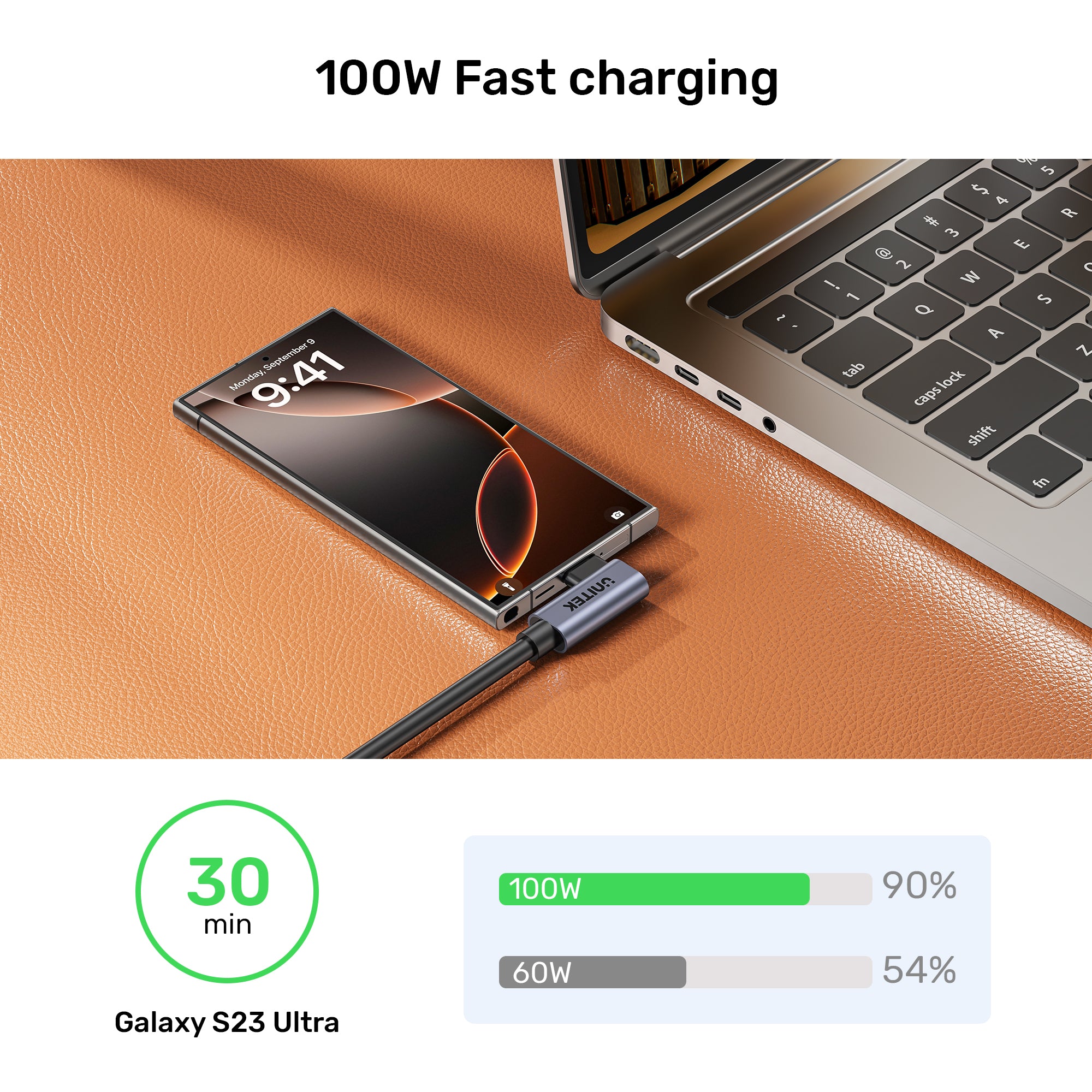 PD 100W USB-C 케이블 듀얼 90도