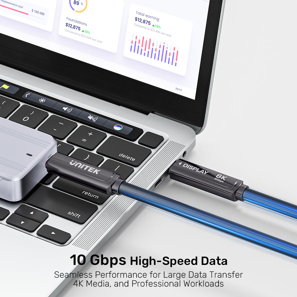 8K Fiber Optic Full-Featured USB-C Cable