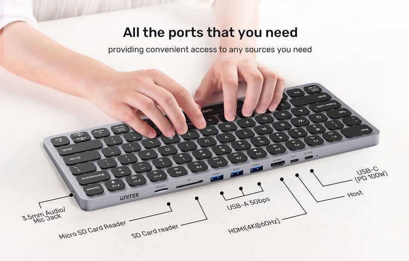 Usb Keyboard Interface 9-in-1 USB-C Keyboard Hub | UNITEK