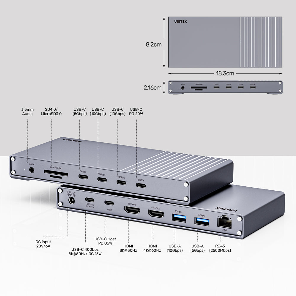 Triple Display USB4 40Gbps Docking Station | UNITEK