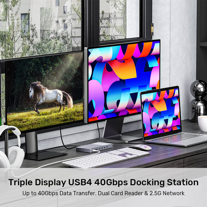 Triple Display USB4 40Gbps Docking Station | UNITEK