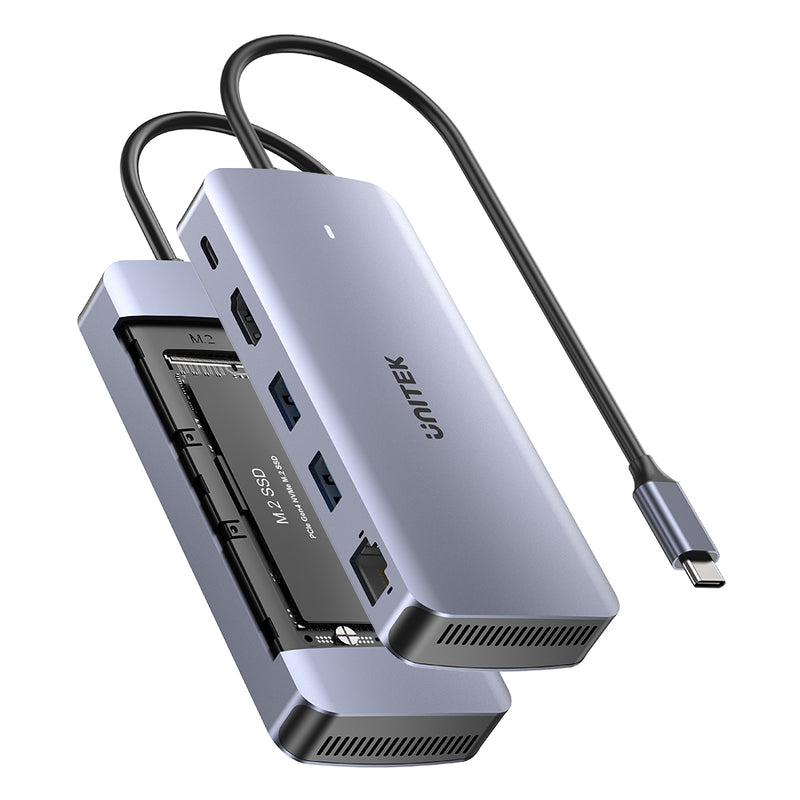 Hub M 6-in-1 USB-C Hub with M.2 SSD Enclosure | UNITEK