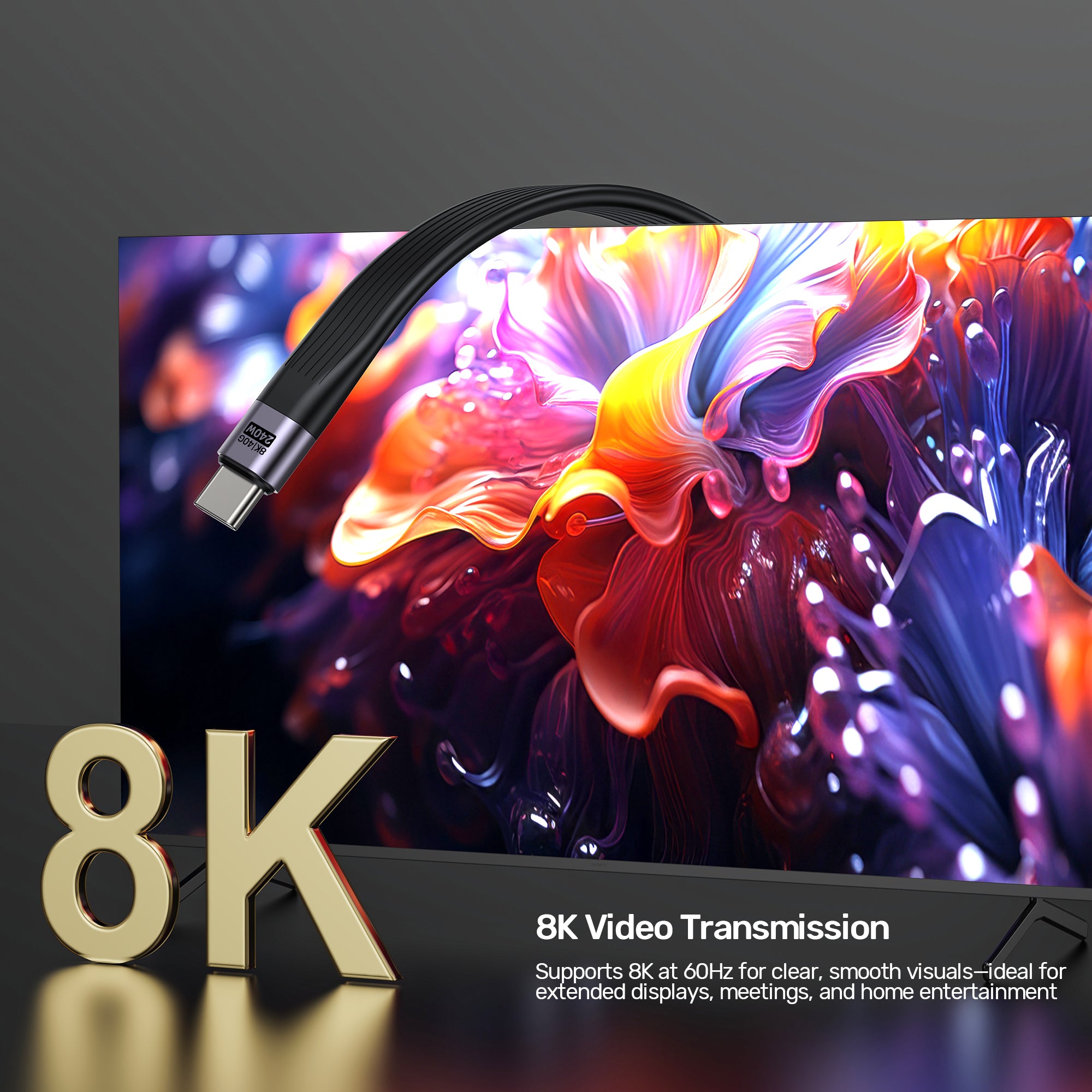 Full-Featured USB4 Keychain Cable with 240W PD