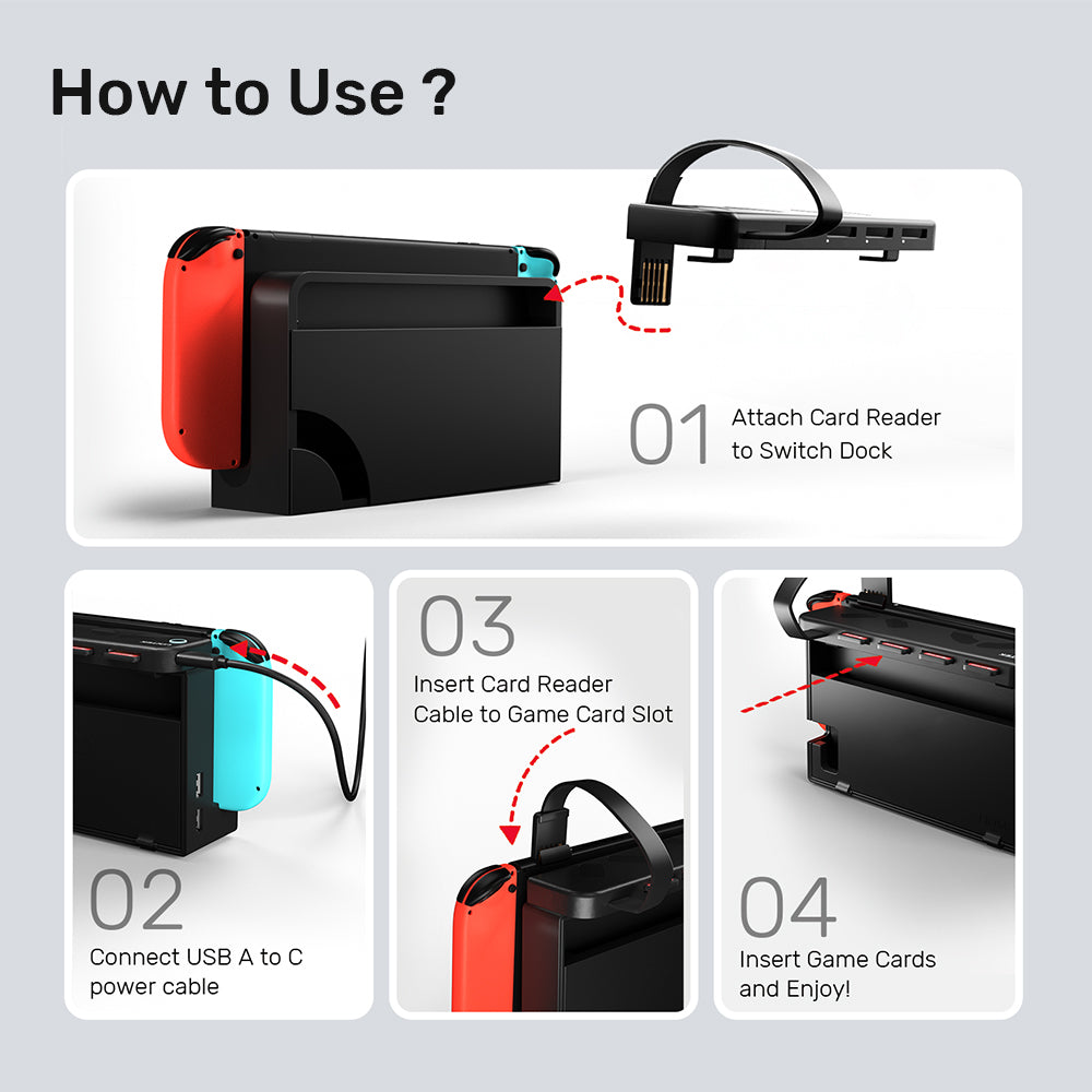 Switch ソフト4つ Switch】4-in-1 ゲームカードリーダー | UNITEK