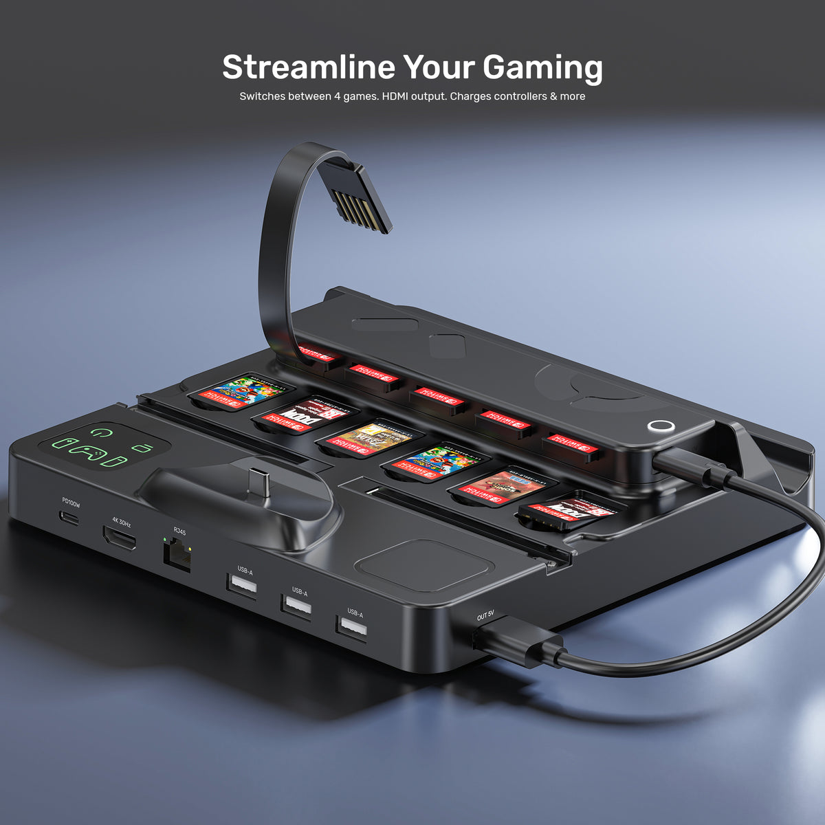 Game Card Reader Switch Charging Station with Game Card Reader | UNITEK