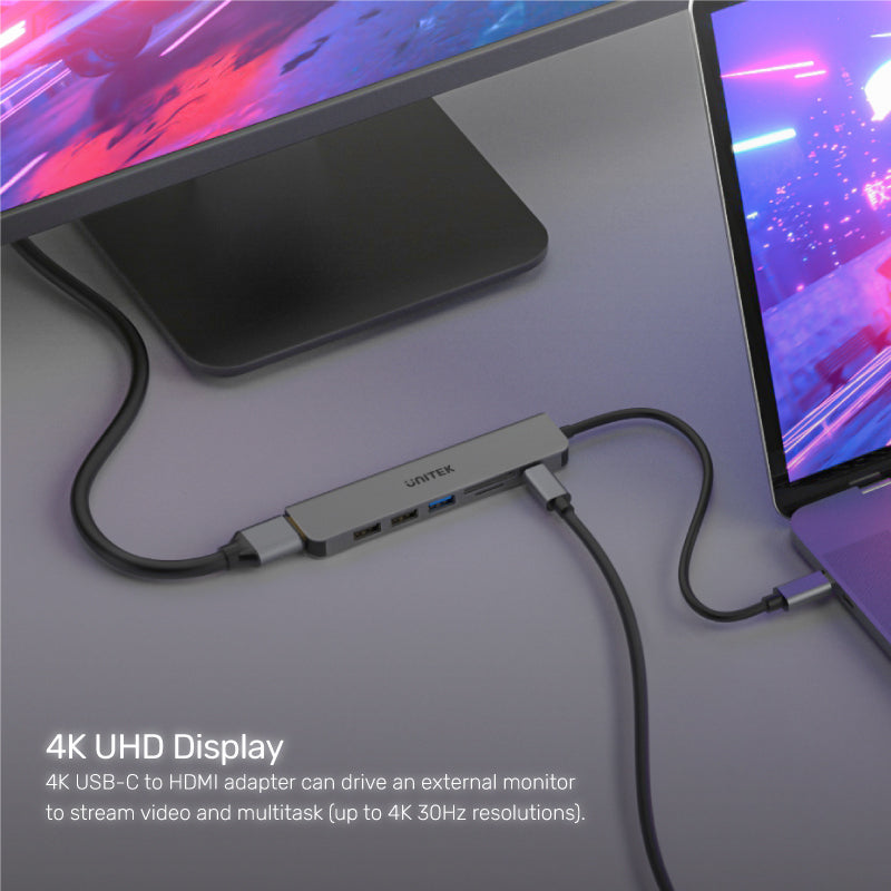 uHUB S7+ 7-in-1 USB-C 5Gbps Hub with 4K HDMI and 100W Power Delivery