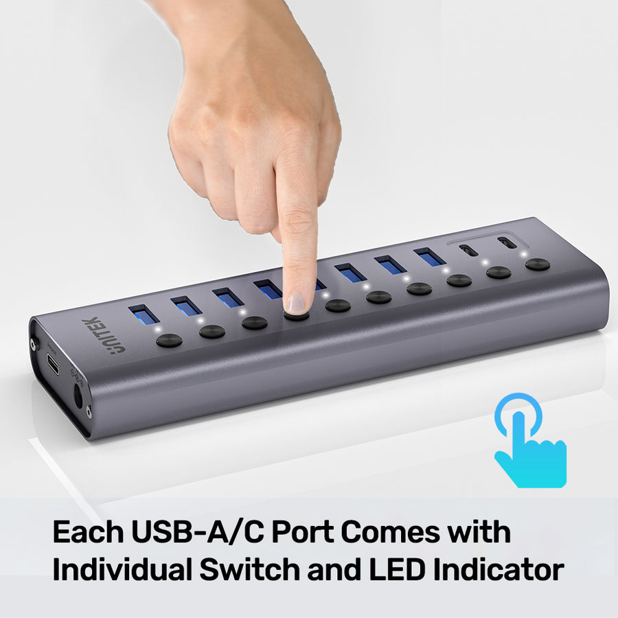 10-in-1 Individual Switches Hub | UNITEK