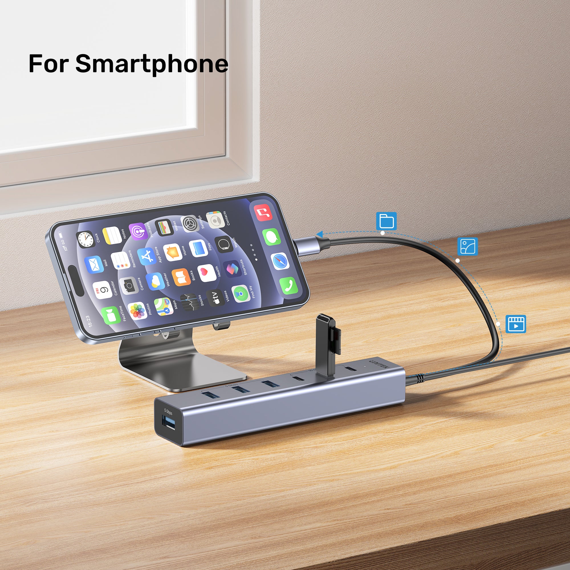 uHUB S7+ 7-in-1 USB-C Hub With 3 USB-C 10Gbps Ports and 4 USB-A 5 Gbps Ports