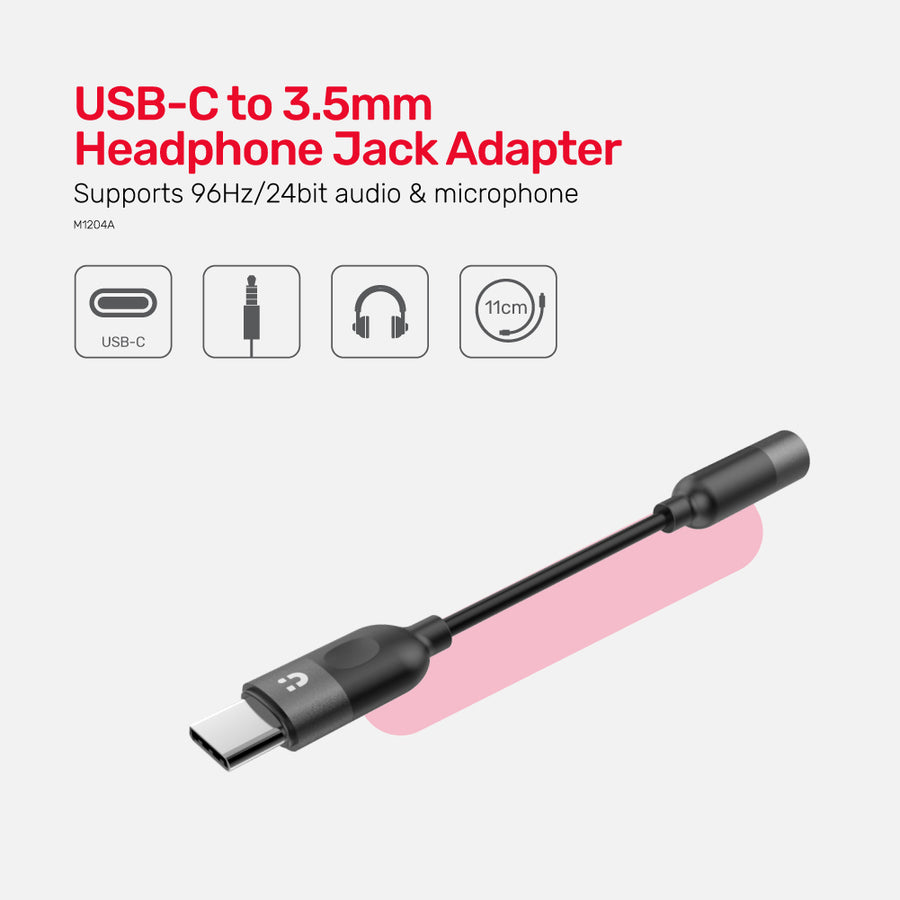 스테레오 오디오용 USB-C - 3.5mm 헤드폰 잭 어댑터 | UNITEK