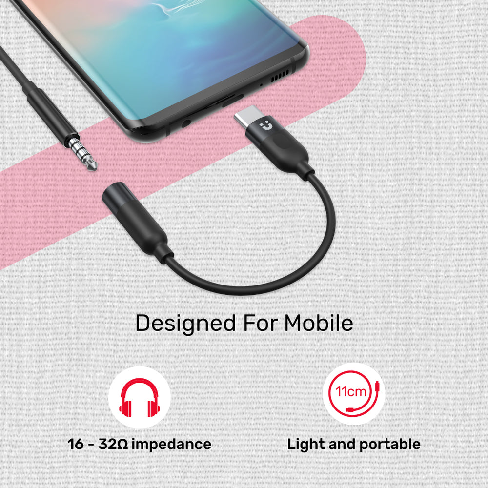 스테레오 오디오용 USB-C - 3.5mm 헤드폰 잭 어댑터 | UNITEK