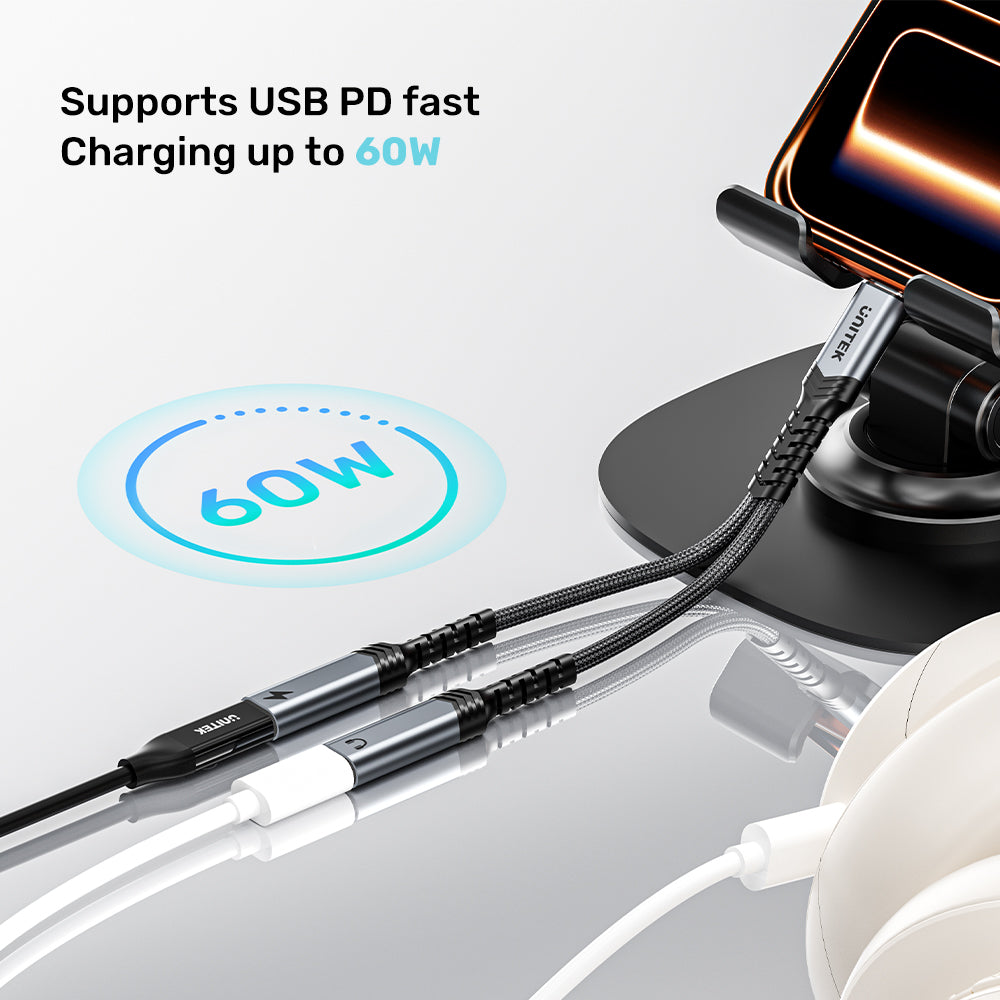 USB-C to USB-C Audio and PD Charging Adapter