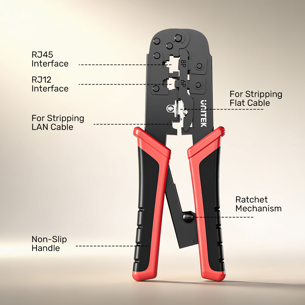 4P/6P/8P Multi-Function Ratchet Network Cable Crimping Tool