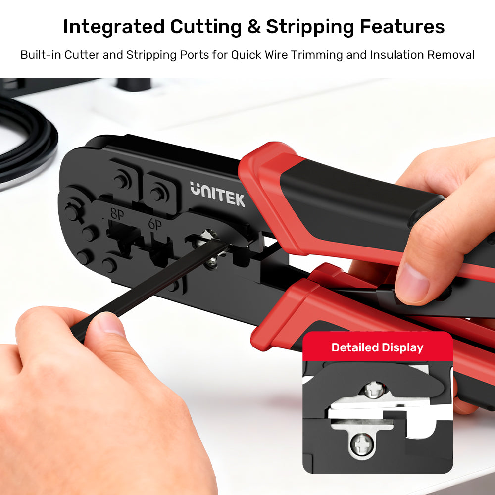 4P/6P/8P Multi-Function Ratchet Network Cable Crimping Tool